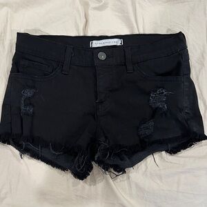 Flying Monkey Jet Black Ripped Jean Shorts
